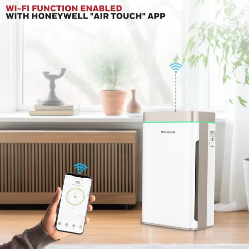 Honeywell Air Touch U2, Air Purifier For Home,7 Stage Filtration, Covers 1008sq.ft,PM 2.5 Level Display, with WIFI &amp; ALEXA,H13 HEPA &amp; Activated Carbon Filter, Removes 99.99% Pollutants, Micro Allergens