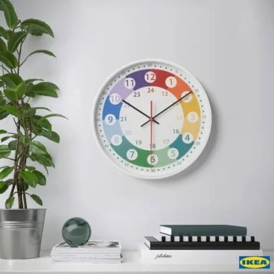 Ikea KORVTRÄD Wall clock- Multicolour 28CM