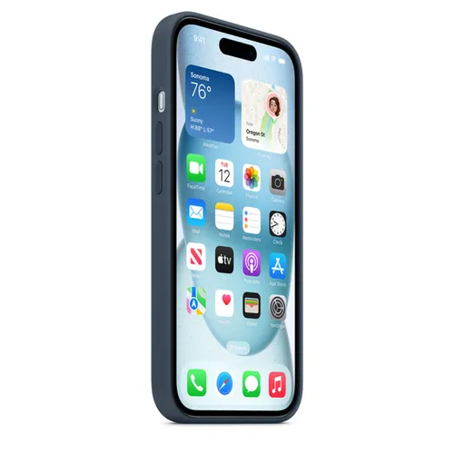 iPhone 15 Plus Silicone Case with MagSafe - Storm Blue