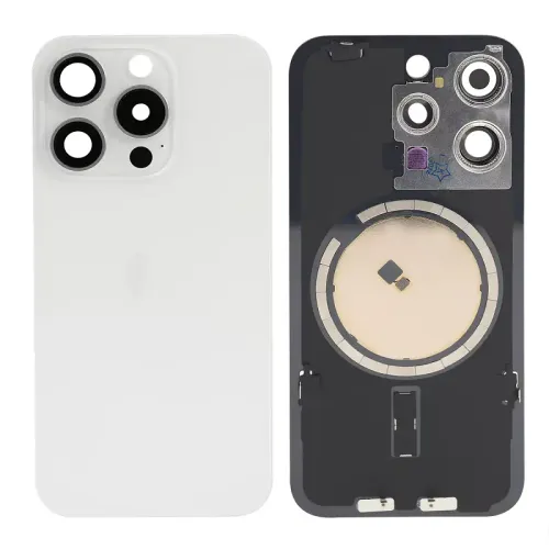 Iphone 15 pro back glass with MagSafe – white(HQ)