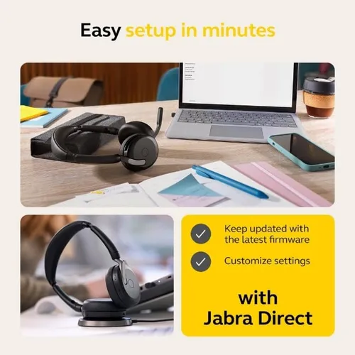 Jabra Evolve2 65 Flex MS Stereo Wireless Headset with Link 380a Adapter