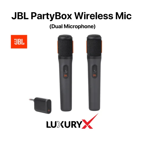 JBL PartyBox Wireless Mic Dual Set – 20H Battery, Low Latency, Pro Sound