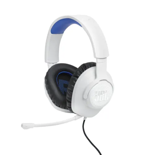 JBL Quantum 100P Console Gaming Headset - White Blue