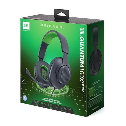JBL Quantum 100X Console Gaming Headset – Black Green