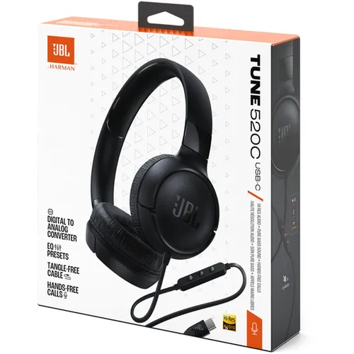 JBL Tune 520C USB-C Wired on-Ear Headphones