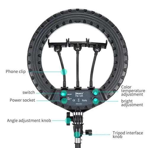 JMARY FM-14R 14 Inch Selfie Ring Light