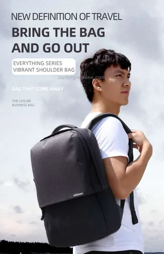 JOYROOM 2-Color Matching Backpack Double-shoulder Bag (Black) JR-BP593