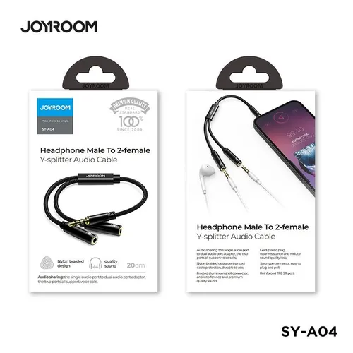 JOYROOM Headphone Male To 2-Female Y-Splitter Audio Cable SY-A04