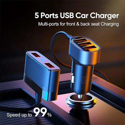 Joyroom JR-CL03 6.2A Multi 5 Ports USB Smart Car Charger