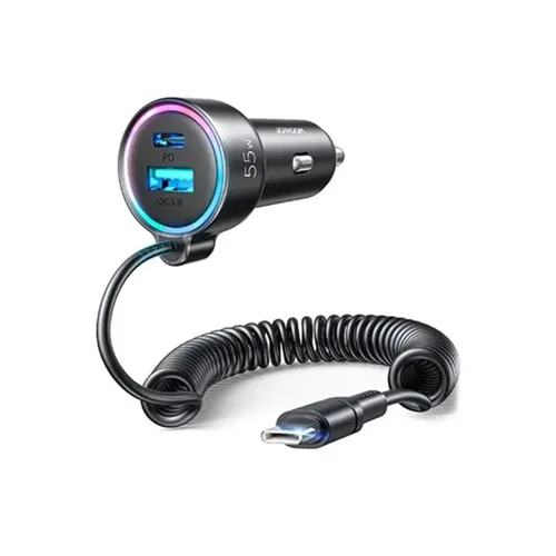 Joyroom JR-CL07 3-In-1 55w Type-C Wired Car Charger