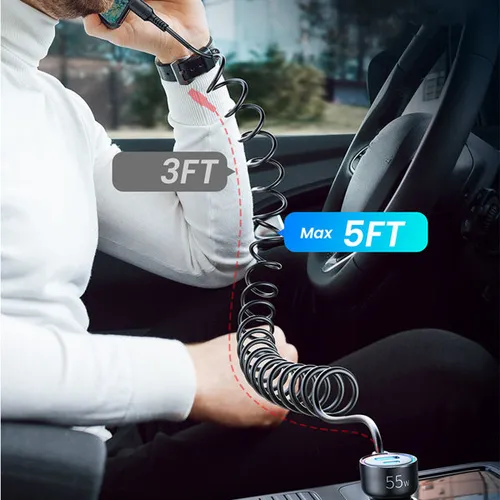 Joyroom JR-CL07 3-In-1 55w Type-C Wired Car Charger