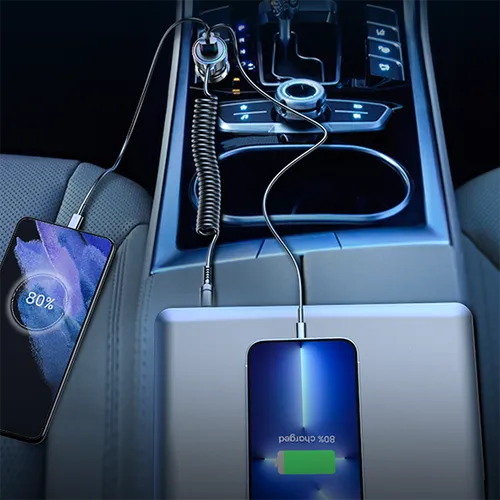Joyroom JR-CL08 3-In-1 45w Lightning Wired Car Charger