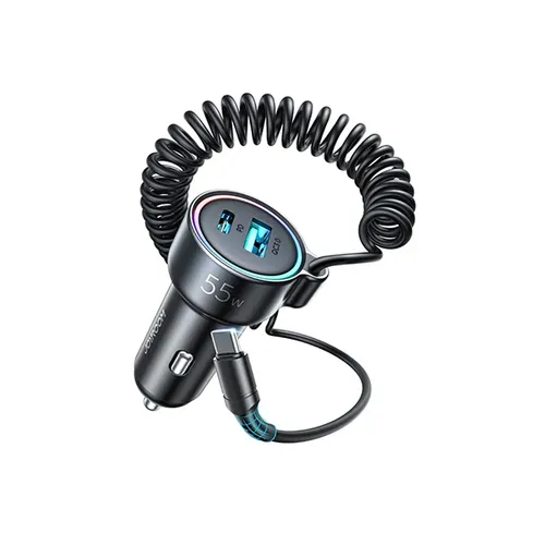Joyroom JR-CL08 3-In-1 45w Lightning Wired Car Charger