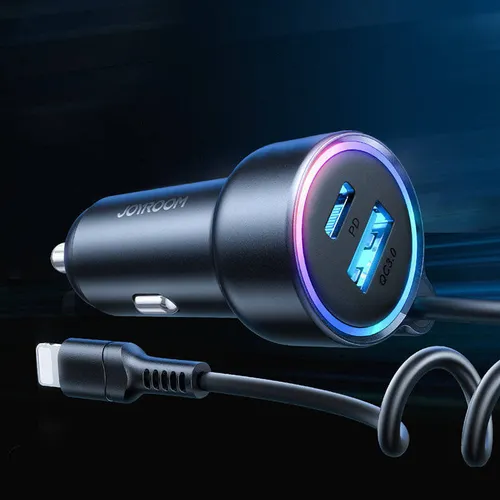 Joyroom JR-CL08 3-In-1 45w Lightning Wired Car Charger