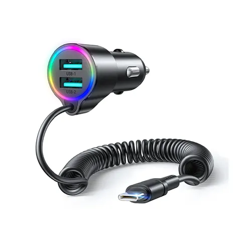 Joyroom JR-CL24 3-In-1 3.4A Type-C Wired Car Charger