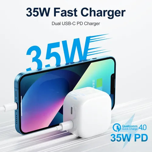 Joyroom L-2P356 35W Mini Intelligent Dual-Port Fast PD Charger