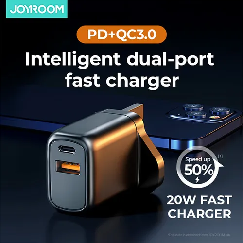 Joyroom L-QP203 20W PD + QC3.0 Dual Port Travel Adapter