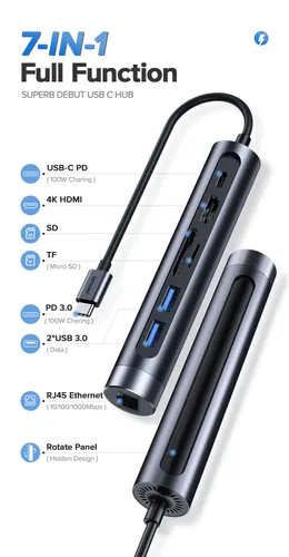 JOYROOM S-H111 7 in 1 Concealed Docking Station