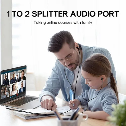 JOYROOM SY-A04 Headphone Male to 2 Female Y-Splitter Audio Cable