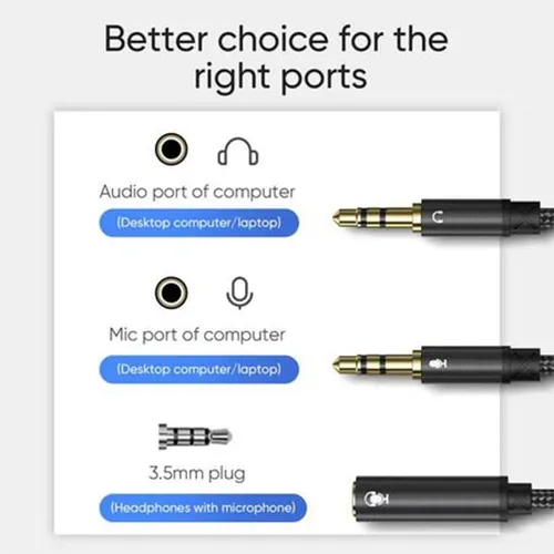 JOYROOM SY-A05 Headphone Female to 2 Male Y-Splitter Audio Cable
