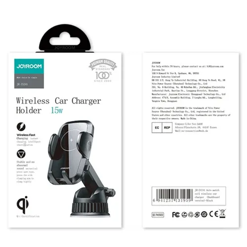 Joyroom Wireless Charger Car Mount Phone Bracket Dashboard Qi Charger 15 W (JR-ZS241)