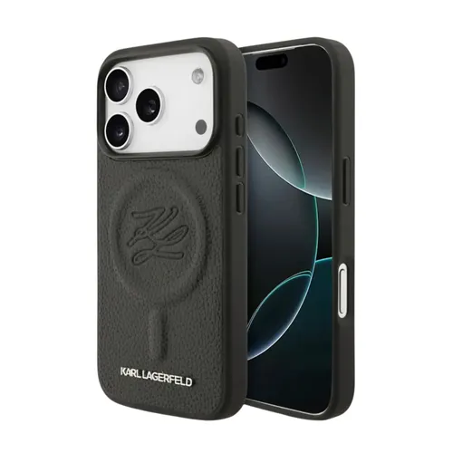 Karl Lagerfeld Magsafe PU Initial Deboosed Case for iPhone 17 Pro - Black