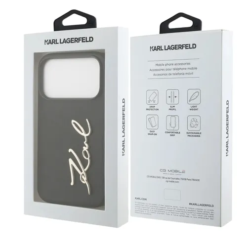 Karl Lagerfeld Magsafe PU Script Logo Case for iPhone 17 Pro – Black