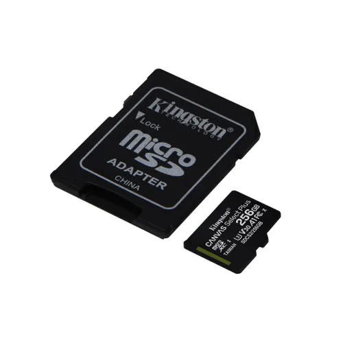 Kingston 256GB Canvas Select Plus UHS-I micro SDXC Memory Card with SD Adapter