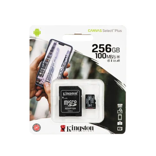 Kingston 256GB Canvas Select Plus UHS-I micro SDXC Memory Card with SD Adapter