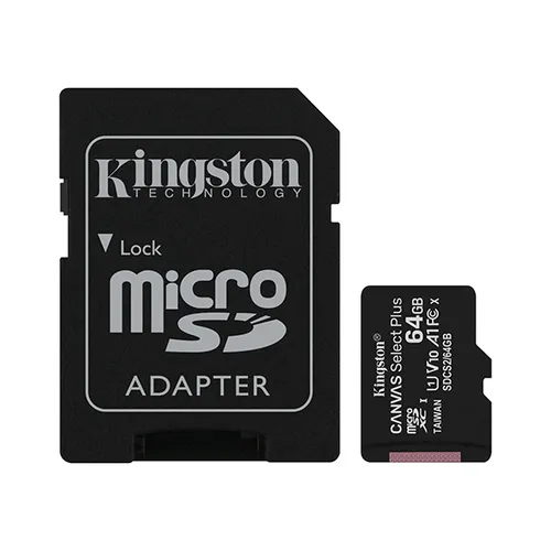 Kingston 64GB Canvas Select Plus 100MB/s microSD Memory Card