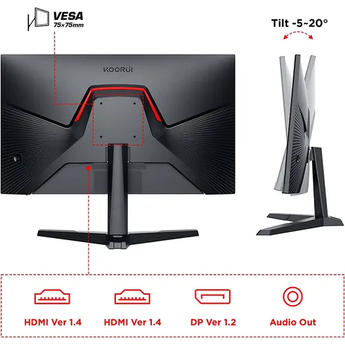 KOORUI 24E3 24inch 180HZ IPS FHD 1920x1080p Gaming Monitor