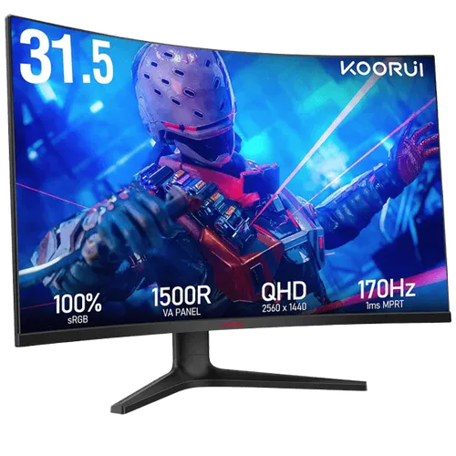 KOORUI 32" 32E6QC 170Hz Curved Gaming Monitor 2K 2560x1080 1500R