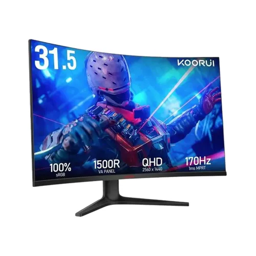 KOORUI 32E6QC 31.5Inch 170HZ DCI-P3 VA 2560 x 1440 VA 1500R Curved Gaming Frameless Monitor