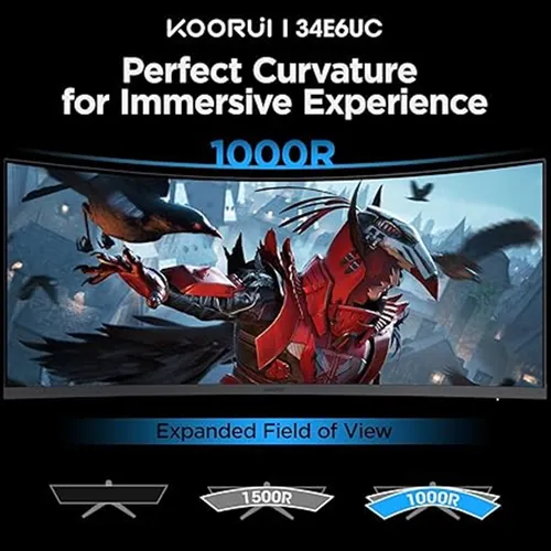 KOORUI 34E6UC 34 inch 165Hz WQHD VA 3440×1440 Gaming Monitor