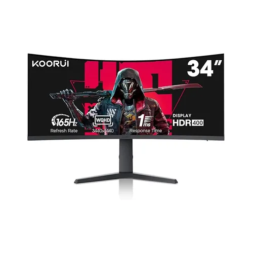 KOORUI 34E6UC 34 inch 165Hz WQHD VA 3440×1440 Gaming Monitor