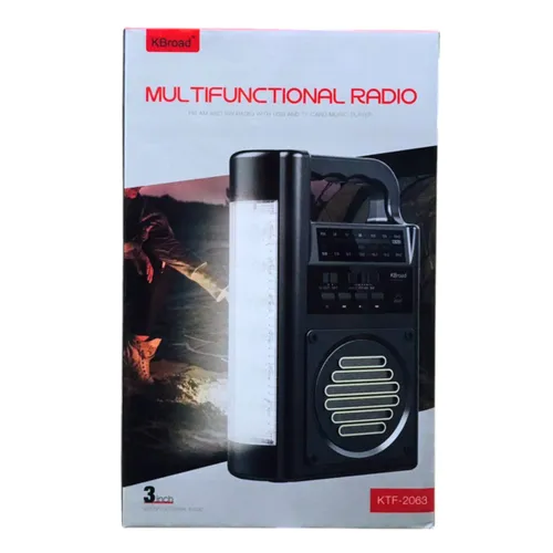 KTF-2063 Flashlight Bluetooth Speaker Radio 3" Solar Powered