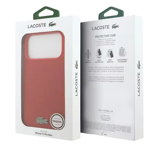 Lacoste Magsafe Leather Hard Case for iPhone 17 Pro Max