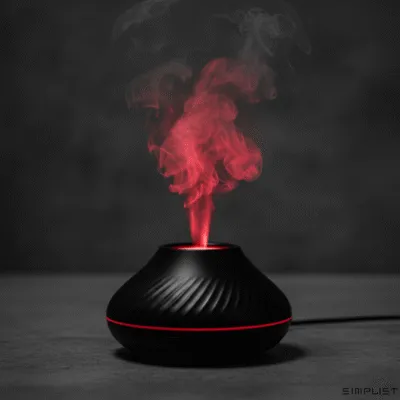 LavaFlame Aromatherapy Humidifier with Volcano Flame Effect, Essential Oil Diffusion, and Auto-Safety Features. 130ml