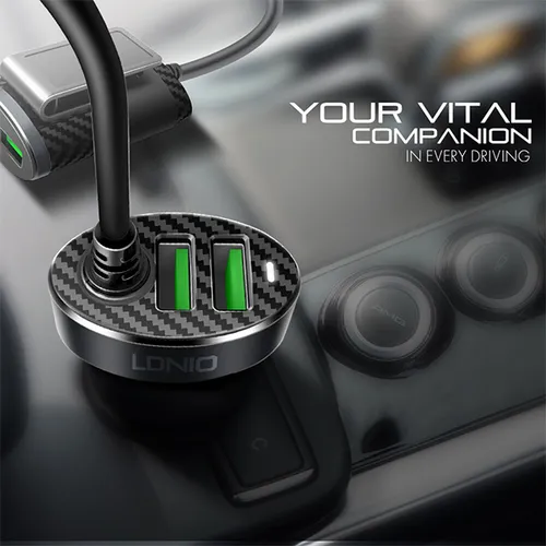 LDNIO 2+2 USB Front &amp; Back Seat Car Charger