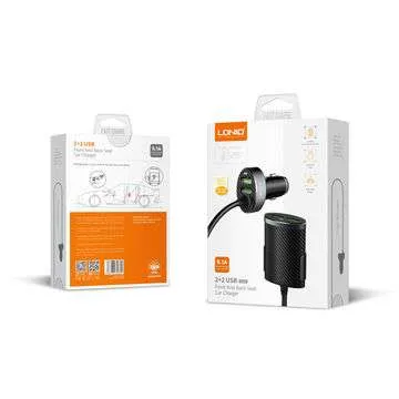 LDNIO 5.1A Car Quick Charger, 4 USB Port Car Socket Power Lighter Adapter,