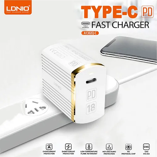 LDNIO A1302Q-C 18W Type-C Fast Charging Travel Charger
