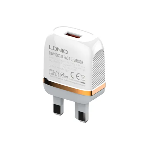 LDNIO A1307Q 18W QC3.0 Quick Charger With Lightning Cable