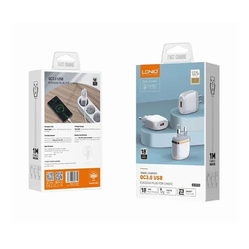 LDNIO A1307Q 18W QC3.0 Quick Charger With Type-C Cable