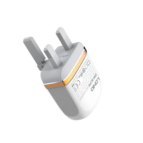 LDNIO A2316C 20W QC3.0 + PD UK Home Charge Adapter with Type-C to Lightning Cable