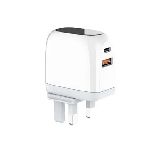 LDNIO A2522C 30W LED Display PD+QC 3.0 Fast Charger with Type-C to Lightning Cable