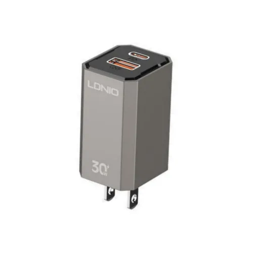 LDNIO A2527C 30W PD + QC3.0 Wall Charger – US Plug with Cable Type-C to Lightning & Type-C to Type-C