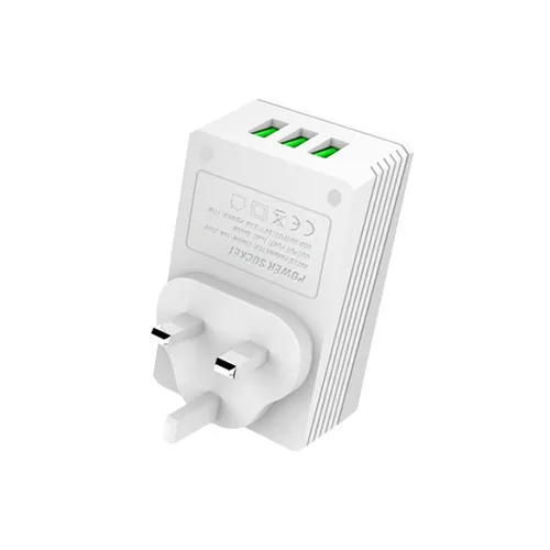 LDNIO A3306 2 in 1 Travel Converter Adapter with 3 USB Mobile Charger