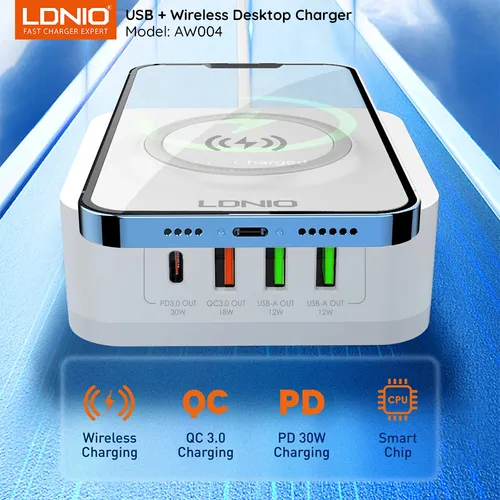 LDNIO AW004 32W 4 USB Desktop Wireless Charger