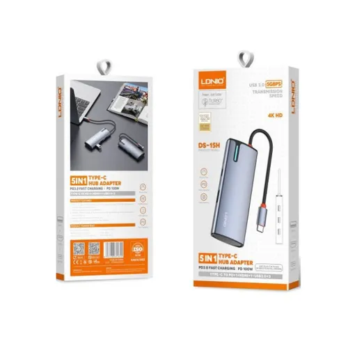 LDNIO DS-15H 5 in 1 Type-C Hub Adapter