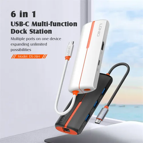 LDNIO DS-26H 6 in 1 USB Type-C Hub Adapter